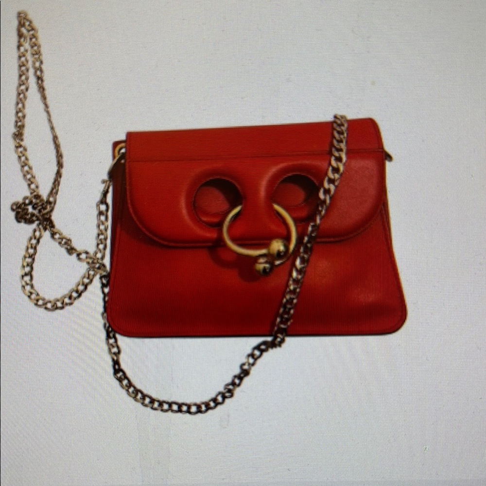 JW Anderson Red Designer Chain Shoulder Bag